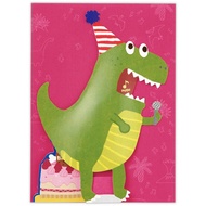 GREETING CARD- HALLMARK- DINOSAUR WITH HOARSE VOICE- BIRTHDAY-MUSICAL- JP