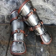 Medieval Leather Bracer Viking Battle Cosplay Gauntlet Gloves Retro Strap Buckle