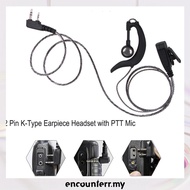 [encounterr.my] 2 Pin Walkie Talkie Headset with PTT MIC K Type Walkie Talkie Earpiece Headset Multi