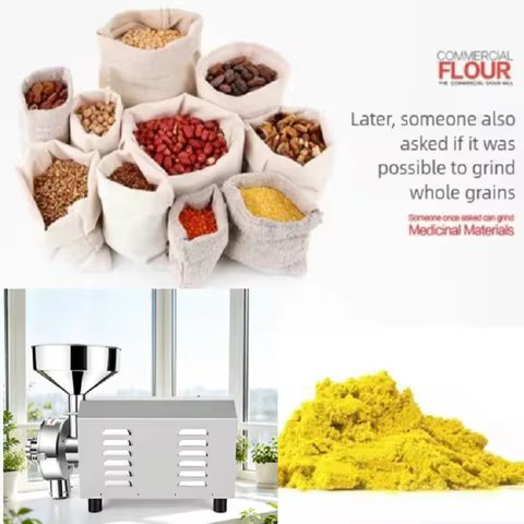 Commercial Pulverizer Mill Flour Machinery Electric Flour Pepper Grain Superfine Grinder Grain Grind