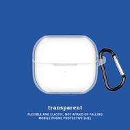 Ốp case chống sốc TPU cho Samsung Galaxy Buds 3/ Buds 3 Pro kèm móc treo trong suốt chống ố vàng