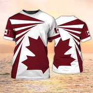 Canada Flag T-shirt Mens Maple Leaf Pattern Short Sleeved T Shirt Summer Casual Top Hip Hop T Shirts
