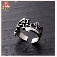 【SH】Abstract Art Cross Black Ring Vintage Punk Street Fashion Ring Unisex SH