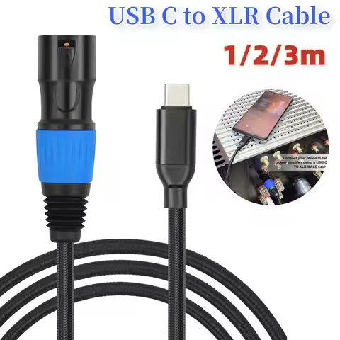 USB C To XLR Cable USB Type C To XLR Male Output Cable Type C To XLR Male Output Stereo Cord for Amp