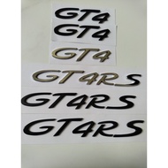 New Style Porsche GT4RS Car Logo 911 Modified GT3 Tail Logo Kaman Rear Tail English GT2 Car Sticker