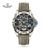 Boderry Skeleton Titanium Watches Automatic Mechanical Wristwatches Urban Mens Waterproof Luxury Watch for Men Sapphire Clock