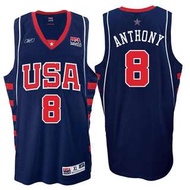 收NBA carmelo anthony melo 甜瓜歷屆 Team USA Basketball Olympics Nike Reebok Jersey深藍色球衣