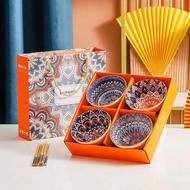 TMOS Bohemian Style Rice Bowl Porcelain Bowl Soup Ceramic Mangkuk Nasi Sup Nordic Doorgift Wedding G