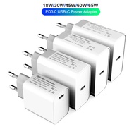 URVNS TYPE-C USB-C Power Adapter 30W 45W 60W 65W 87W QC3.0 PD Fast Charger For Laptops MacBook Pro/A