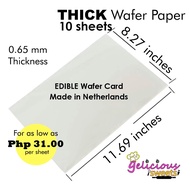 Edible Wafer Paper Thick (10 pcs; A4 Size) for Edible Printing/Cake Decoration (0.65 mm Thickness)