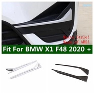 Car Front Fog Light Lamp Eyebrow Decoration Strip Cover Trim For BMW X1 F48 2020 2021 ABS Chrome / C