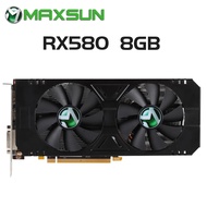 การ์ดจอ MAXSUN Radeon RX580 2048SP 8G GDDR5 256bit HDMI + DP * 3 + การ์ดวิดีโอ DVI สำหรับเดสก์ท็อปคีย์บอร์ดเกม GPU CPD ใหม่แบบเต็มรูปแบบ