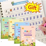 4 Books/Set Copybook Kid's English Learning Calligraphy Magic Books With Pen Children Writing4 Books