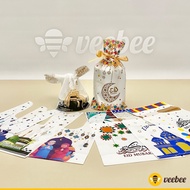 Eid Mubarak Hampers Plastic Bags 10pcs 13.5x23cm 15x23cm | Drawstring Envelope Snack Bag