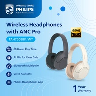 Philips Over-ear Bluetooth Wireless Headphones Active Noise Canceling Pro Hi-Res Audio Powerful Bass