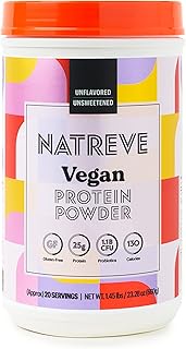 Natreve 100% Vegan Protein Powder, Unflavoured/Unsweetened