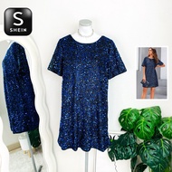 Size XL New Shein Brand Authentic 1 Dress Mink Plus Shiny Scales Work Blue Slim Fit Party Set 1