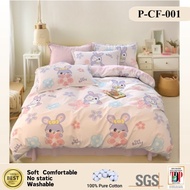 G9 2000Tc 100% Pure Cotton Bedsheet 5in1+Comforter Set Cadar Kartun Lembut & Comel Fitted Bedsheet