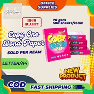 COPY ONE Bond Paper Sold per REAM | 70GSM Letter/A4 | 500 sheets per Ream