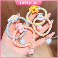 2pcs/set Sanrio hair band cinnamoroll Melody Cute Cartoon Colorful Woven Rope Hair Loop for kids H00