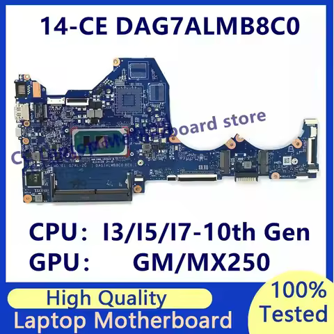 DAG7ALMB8C0 Mainboard For HP Pavilion 14-CE Laptop Motherboard With I3/I5/I7-10th Gen CPU GM/MX250 1