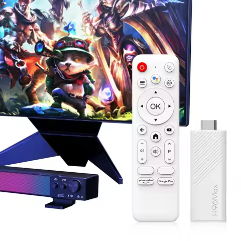 Android 14.0 TV Stick 4K Smart TV Box with WiFi Bluetooth 5.0 Remote Control and Storage Options