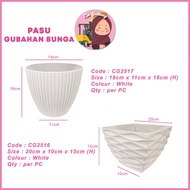 **PREMIUM QUALITY ** Pasu Putih Plastik | Aesthetic Plastic Flower Plant Pot | Pasu Pokok Hiasan | C