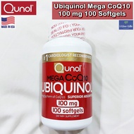 Ubiquinol Mega Coqutenl CoQ10 100 mg 100 Softgels-Qunol