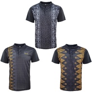100% Quality【Ready stock】hot sale◊☃◊Men T-shirt Collar Batik Design Jersey Material | Baju Kolar Jersi Corak Lelaki Size