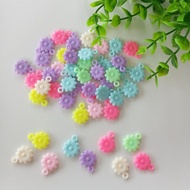 100 pcs Flower Pendant Beads Flower Beads Plastic Pendant Beads
