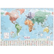 World Map Wall Sticker Large Map Of The World Poster With Country Flags Room Decoration Wall Chart H