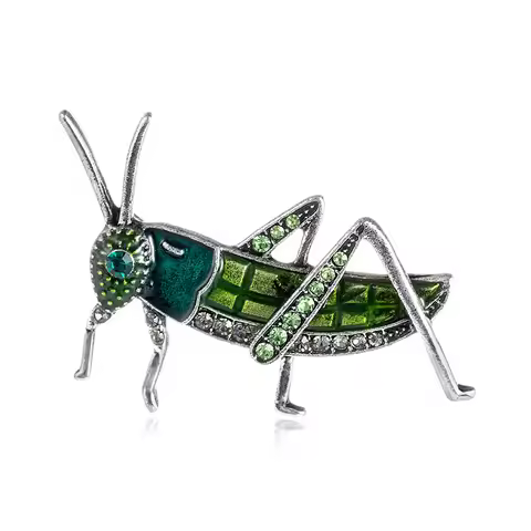 Creative new animal insect pins, rhinestone grasshopper locust brooch accessories, jewelry gifts