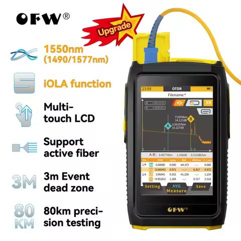 Mini OTDR Active Fiber Live Test 1550nm 20dB Optical Fiber Reflectometer Touch Screen OPM VFL OLS IO