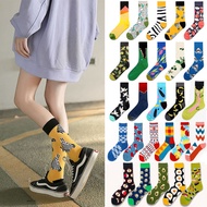 Trendy couple socks, long tube socks, landscape oil paintings, high tube socks