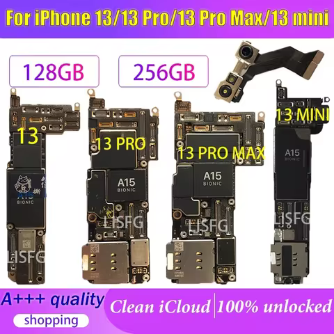 Working Motherboard for iPhone 13 13 Mini Pro Max 128g 256 512g Mainboard With Face ID Unlocked Logi