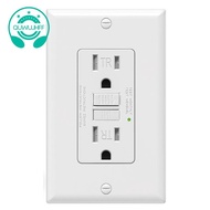 GFCI Outlet 15 Amp, Self-Test GFI Electrical Outlet, Tamper Resistant GFCI Receptacle with Wall Plat