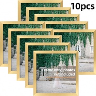 10/5/2 Pieces Of Multiple Black Wooden Photo Frames, Four Sizes 4x4 / 6x6 / 8x8 / 12x12 Inches, Deli