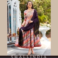 SMALL INDIA All Time Favourite Gown With Banarasi Dupatta 2-Piece Set With