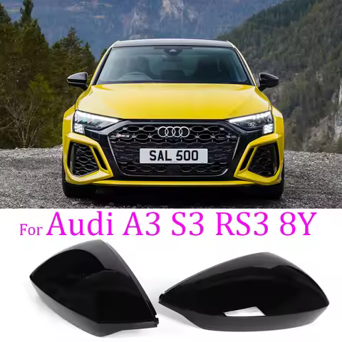 2pcs For Audi A3 S3 RS3 8Y 2021-2024 Car Rearview Mirror Covers Cap Shell Housing door side wing mir