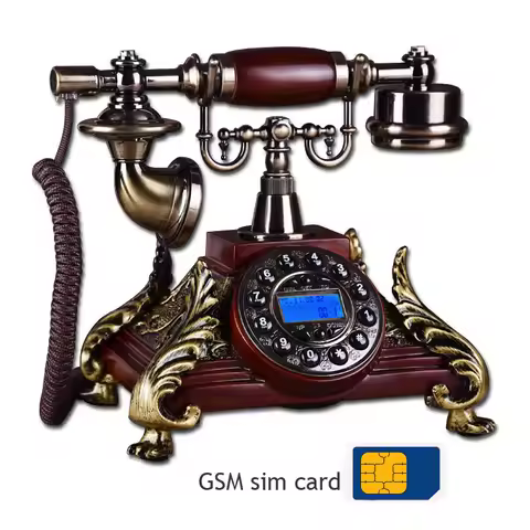 GSM SIM Card cordless Phone 900 MHz 1800MHz Europe style vintage red white Wireless Telephone home o