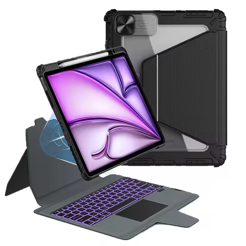 For iPad Air 13 2025/24 Magnetic Keyboard Case NILLKIN Detachable Backlight iPad Cover Multi-Touch f