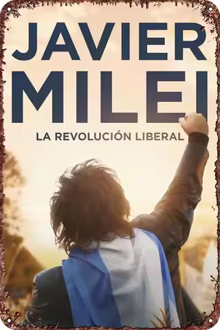 Javier Milei: la revolución liberal Vintage Metal Tin Sign Movie Poster Wall Art Decor 8x12 Inch for