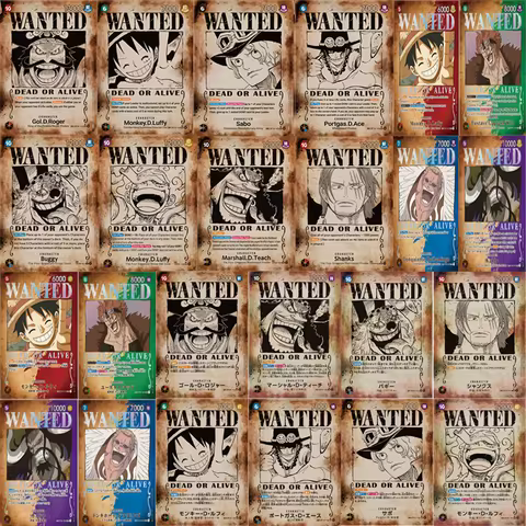 Diy One Piece Wanted Poster English Sets Luffy Ace Sabo Roger Op13 Sec Sp Eustass Kid Op01-051 Op09-