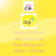 [FAST RESPOND]DIGI RELOAD/TOP-UP BY INSTANT RELOAD & SOFT PIN RM5 - RM30