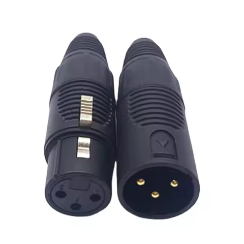 XLR 3 Pin Male/Female Audio Mic Microphone Connector Easy Installation XLR Plug Microphone Connector