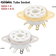 ZELTH 1Pcs Ceramic Tube Socket, Octal 8Pin K8A Valve Base,  DIY Tin-Plated PCB Mount GZC8-1-A GZC8-1