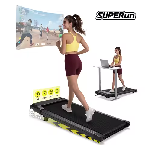 2in1 Walking Pad Mini Treadmill Portable for Home&Office Under Desk LCD Screen Max 300lbs Quiet Trea