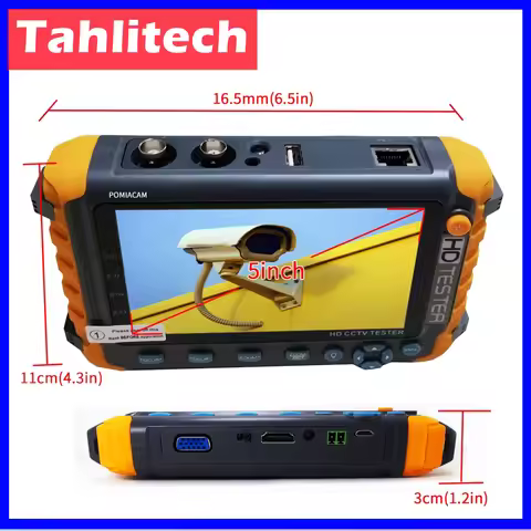 5 Inch 4 in 1 CCTV Monitor Tester 8MP AHD TVI CVI CVBS Coaxial Analog Video CCTV Tester VGA DC12V Ou