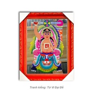 Tranh Kiếng Tử Vi Đại Đế kích to - Độ mệnh - Khung gỗ