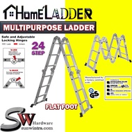 SW Hardware Heavy Duty Multipurpose Ladder 24 Steps Home Ladder Flat Foot Aluminium Ladder 7.3M 万能梯 